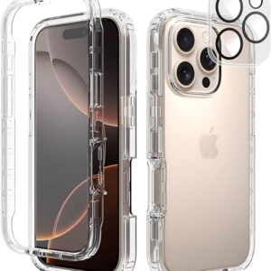 360 Degree Mobile Phone Case with Built-in Screen Protector and Camera Screen Protector [9H HD] Shockproof Protective Bumper